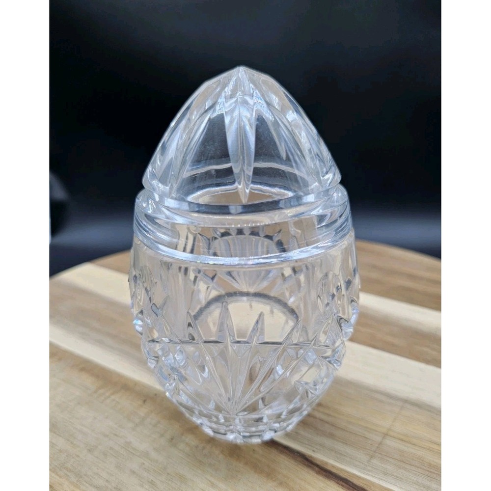Crystal Legends‎ By Godinger Hand Crafted Lead Crystal Egg Trinket Box ~ Poland